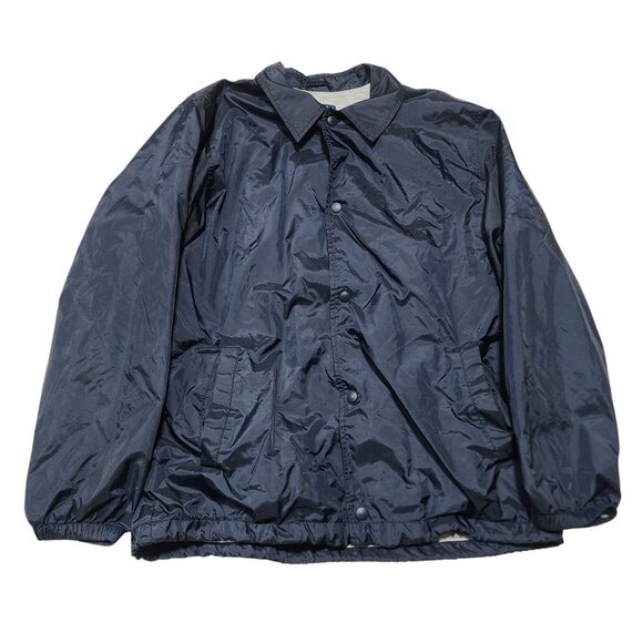 Lands End Mens‎ Navy Nylon Button-Up Jacket M - Picture 2 of 9